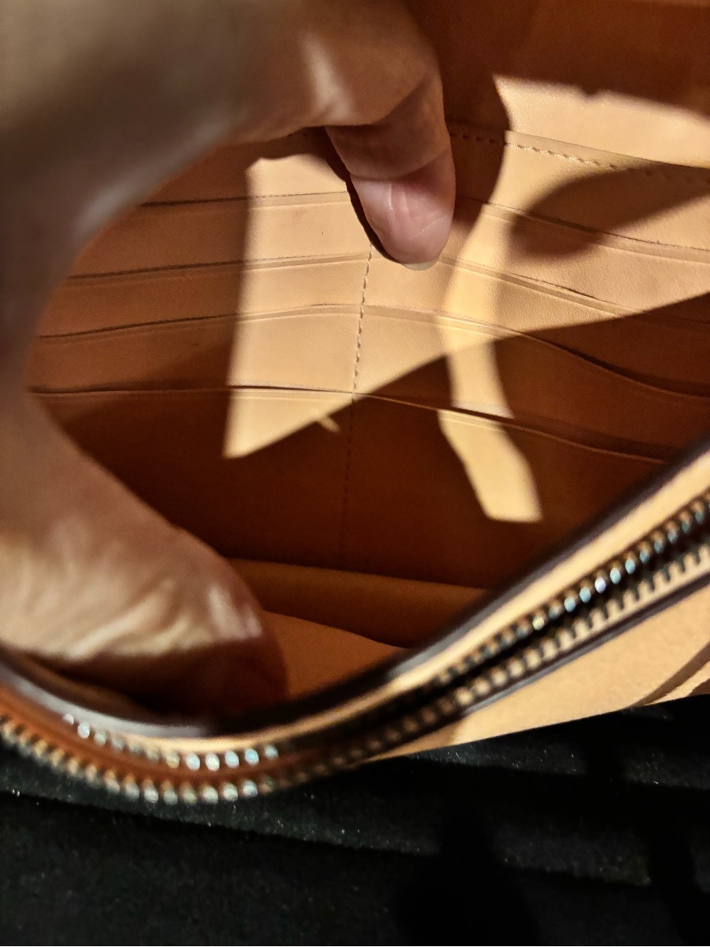 Coach Peach Leather Crossbody with Pink Bow Charm - Picture 4 of 5
